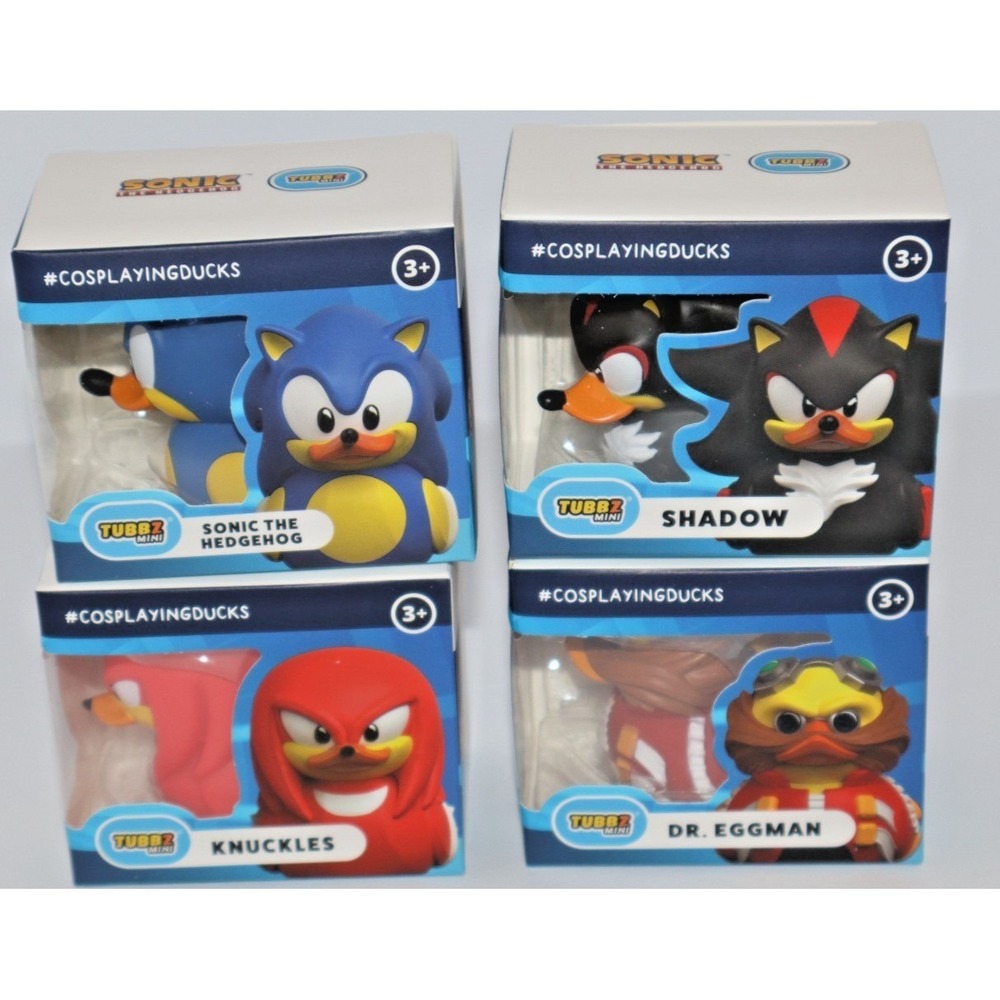 Tubbz Mini Sonic the Hedgehog Rubber Ducks #cosplayingducks Lot of 4 NEW